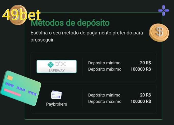 O cassino 49betbet oferece uma grande variedade de métodos de pagamento